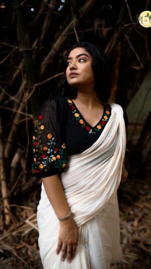 Wildflower dreams Chanderi Silk Balloon Sleeve Blouse