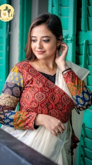 Ajrakh Full Sleeve Patchwork Blouse