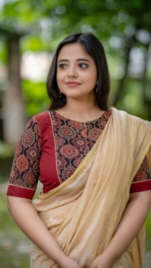 Anushka Black Ajrakh Blouse