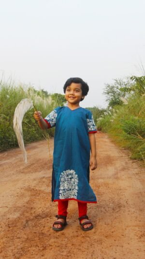 Blue Pakhi Dori Kurti