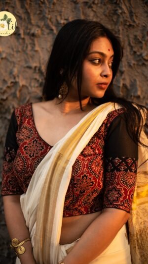 Boho Rust Ajrakh Blouse