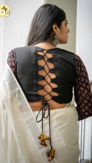 Chandrika Full-Sleeve Ajrakh Blouse