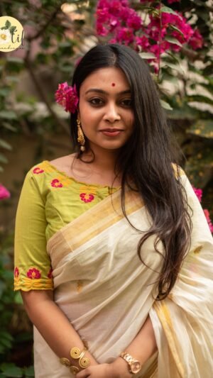 Glow Petals Backless Blouse