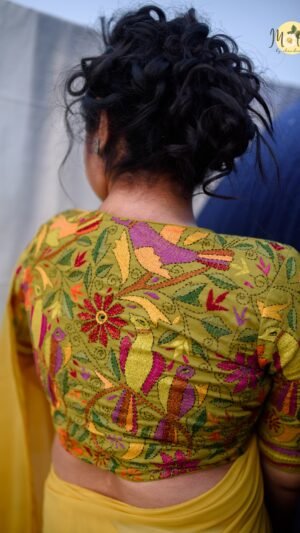 Olive Green Kantha Blouse
