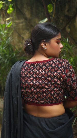 Prakriti Black Ajrakh Blouse