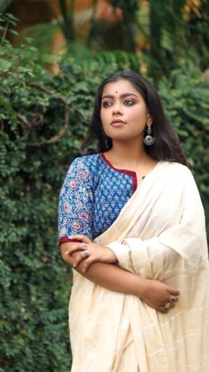 Prakriti Blue Ajrakh Blouse