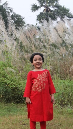 Red Ginkgo Kurti