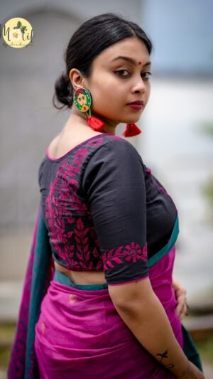 The Rani Pink Floral Kantha Blouse