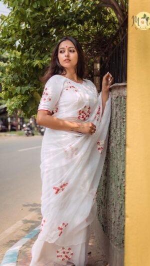 White Kota Saree