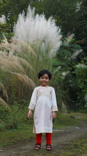 White Pakhi Dori Kurti