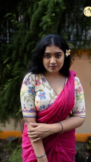 White Pakhi Kantha Blouse