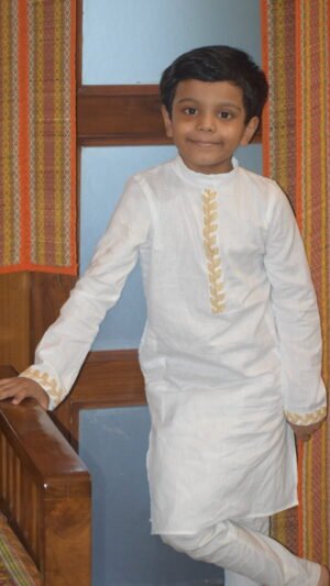 White Pakhi Punjabi Kids