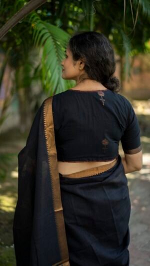 Onyx Black Jamdani Blouse