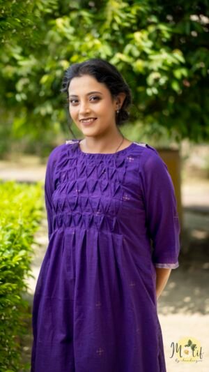 Shanaya Purple Jamdani Dress