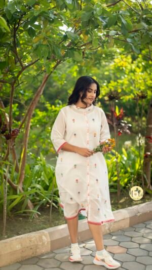 Trishika White Jamdani Dress