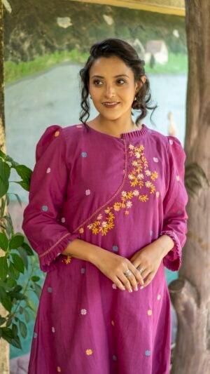 Arna Onion Pink Jamdani Dress