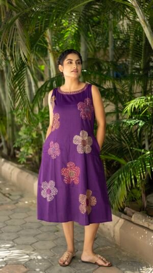 Amethyst Blossom Embroidered Dress