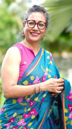 Bougainvillea Blossom Kantha Saree