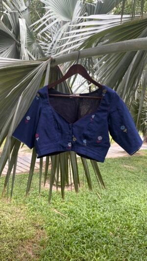 Neela Jamdani Blouse