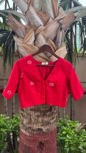 Vermillion Fantasy Jamdani Blouse